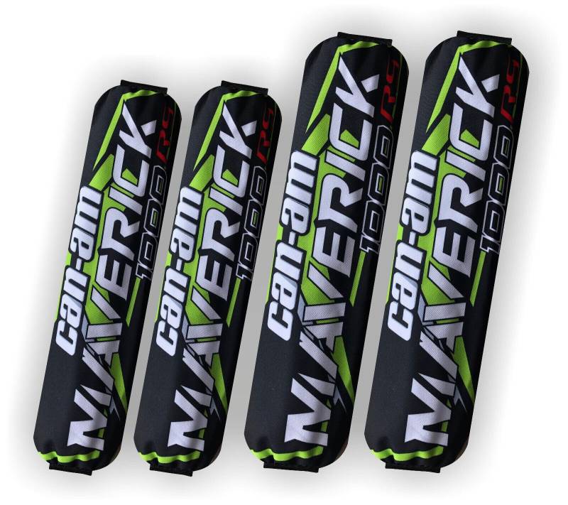 Stoßdämpferbezüge für Can-am Maverick X3 Cover Protektoren Dämpfer vorne hinten Set 4 (Grün) von Generic