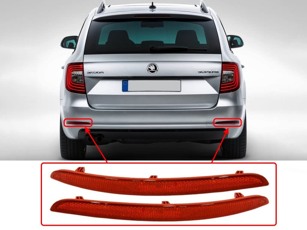 Stoßstangenreflektor hinten für SKODA SUPERB B6 (2008-2015) Combi rechts 3T9945106 rot BBB von Generic