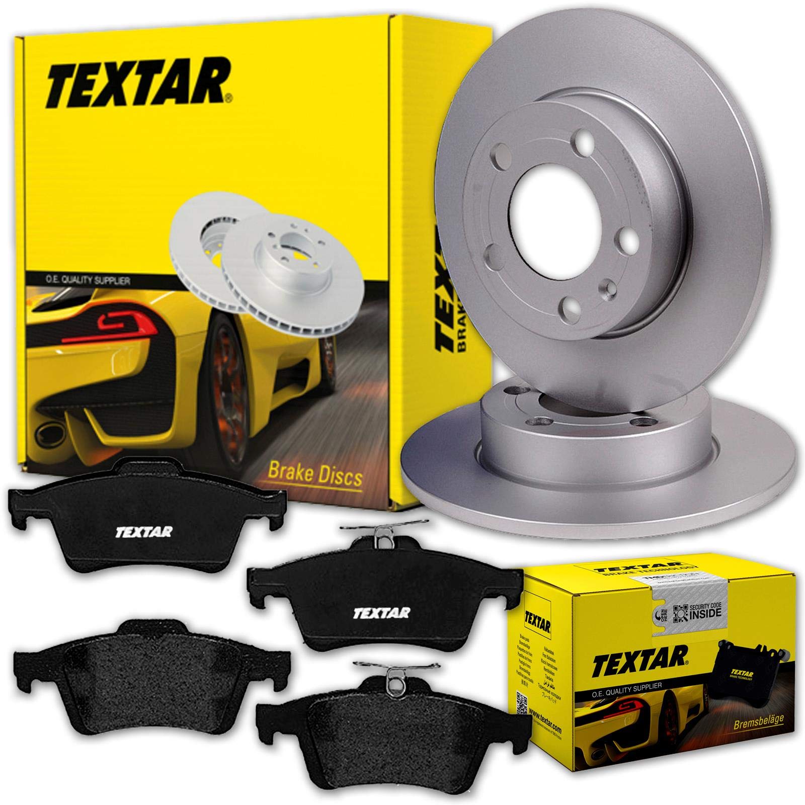TEXTAR Bremsscheiben 280mm + Beläge hinten passend für KUGA 2 II MK2 von Generic