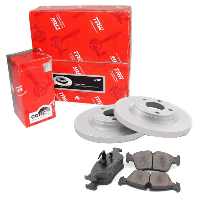 TRW Bremsen Set Bremsscheiben Scheibenbremsen Ø251.5 Voll hinten + Bremsbeläge Bremsklötze für Bravo II Stilo Multipla Linea Delta III von Generic