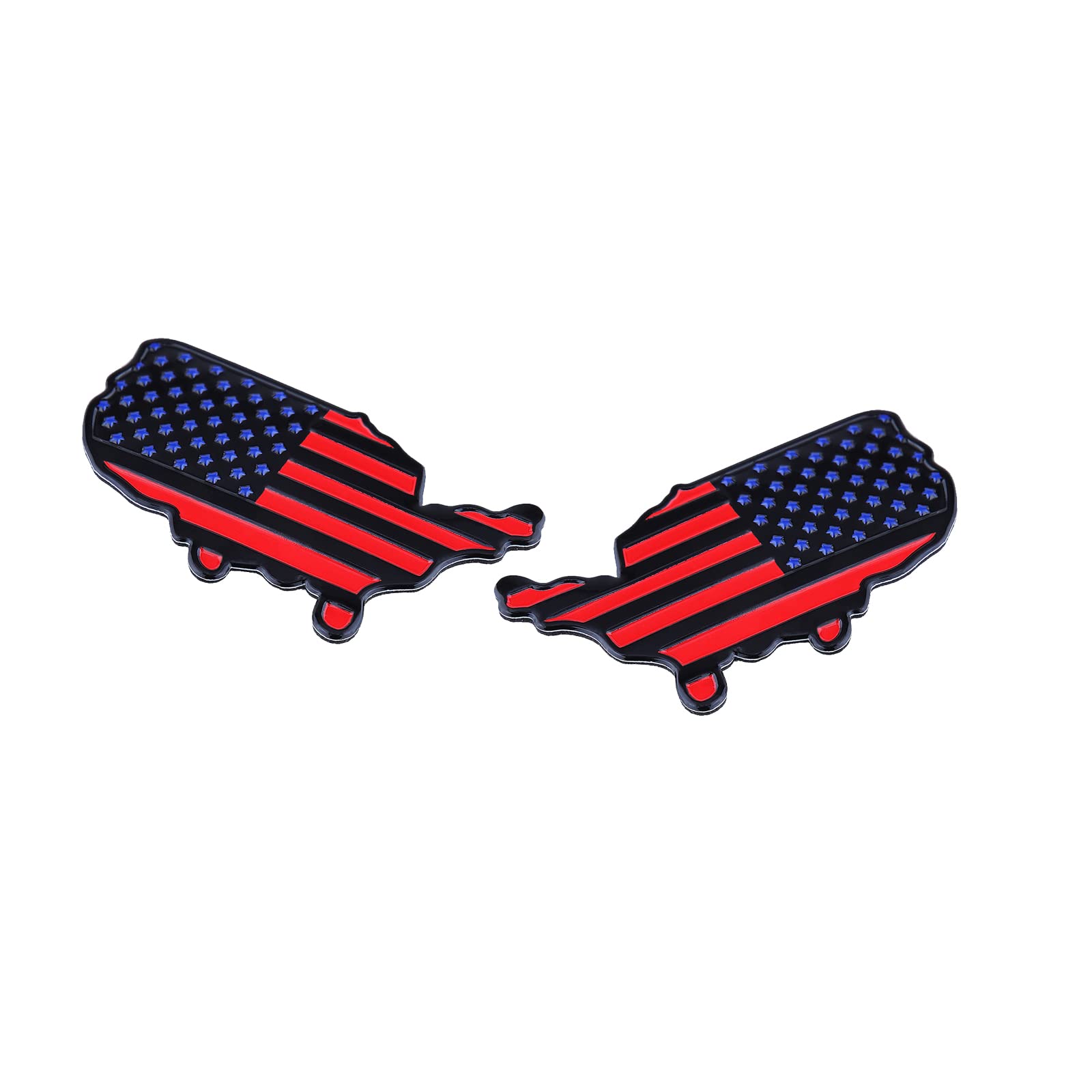 USA Flagge Karte Emblem Auto Aufkleber für Autos Karosserie LKW Wand Styling (Klein Schwarz Rot) von Generic