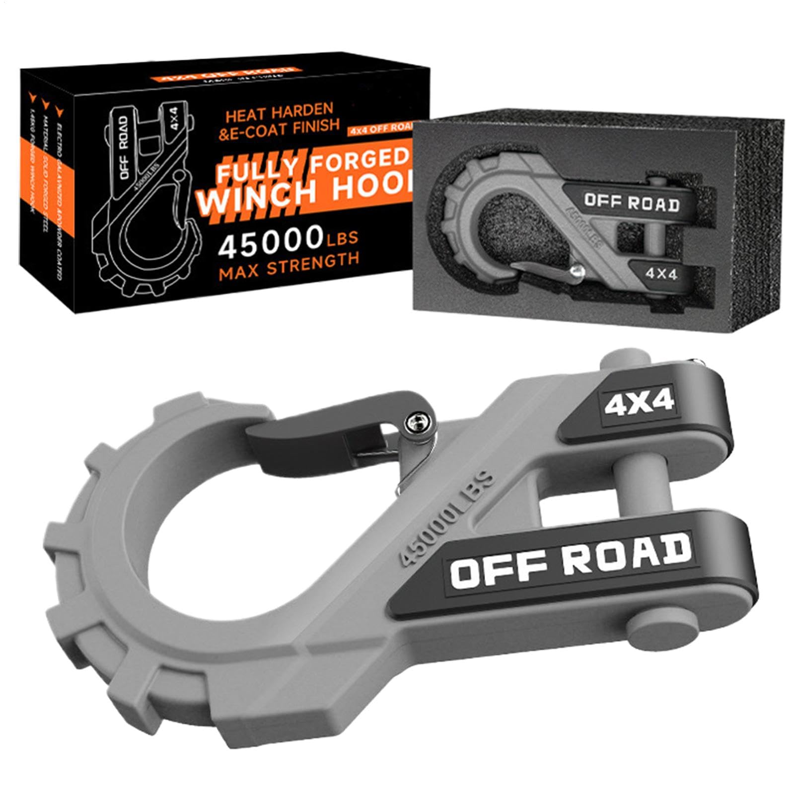 UTV-Windenhaken, 1,9 cm (3/8 Zoll) – Abschlepphaken für Gruppe, hochbelastbarer Auto-Anhängerhaken, robuster Gabelgriffhaken von Generic