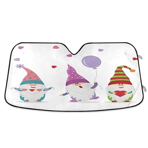Universal Frontscheibenabdeckung Happy Gnomes Liebt Weihnachtsdeko Faltbar Auto Windschutzscheiben Abdeckung Einfache Lagerung Sonnenblende Für Sommer S von Generic