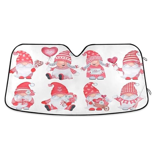 Universal Sonnenblende Liebe Cartoon GNOME Rosa Zwerg Wasserbeständig Auto Windschutzscheiben Abdeckung Faltbar Autoscheibenabdeckung Abdeckung Für Geländewagen M von Generic