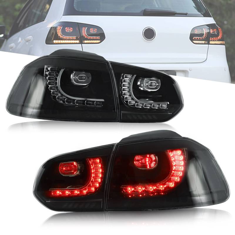 VLAND Rückleuchten Kompatibel für Golf 6 Golf MK6 GTI GTD R TSI TDI 2008-2013, Nicht für Cabrio - Schwarz von Generic