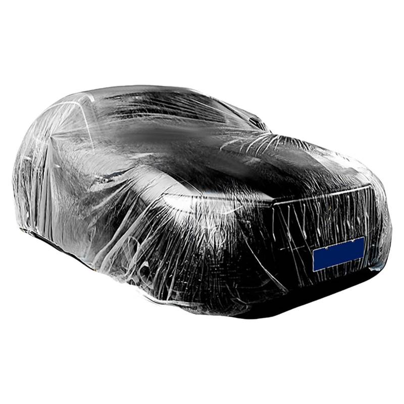 VOLLSTÄNDIGE AUTOABDECKUNG - Transparente Autokleidung, Zuverlässige Auto Regenabdeckung | Multifunktionale Auto Abdeckung aus glattem und verdicktem PE-Material, volle Außenabdeckung Anti-P von Generic