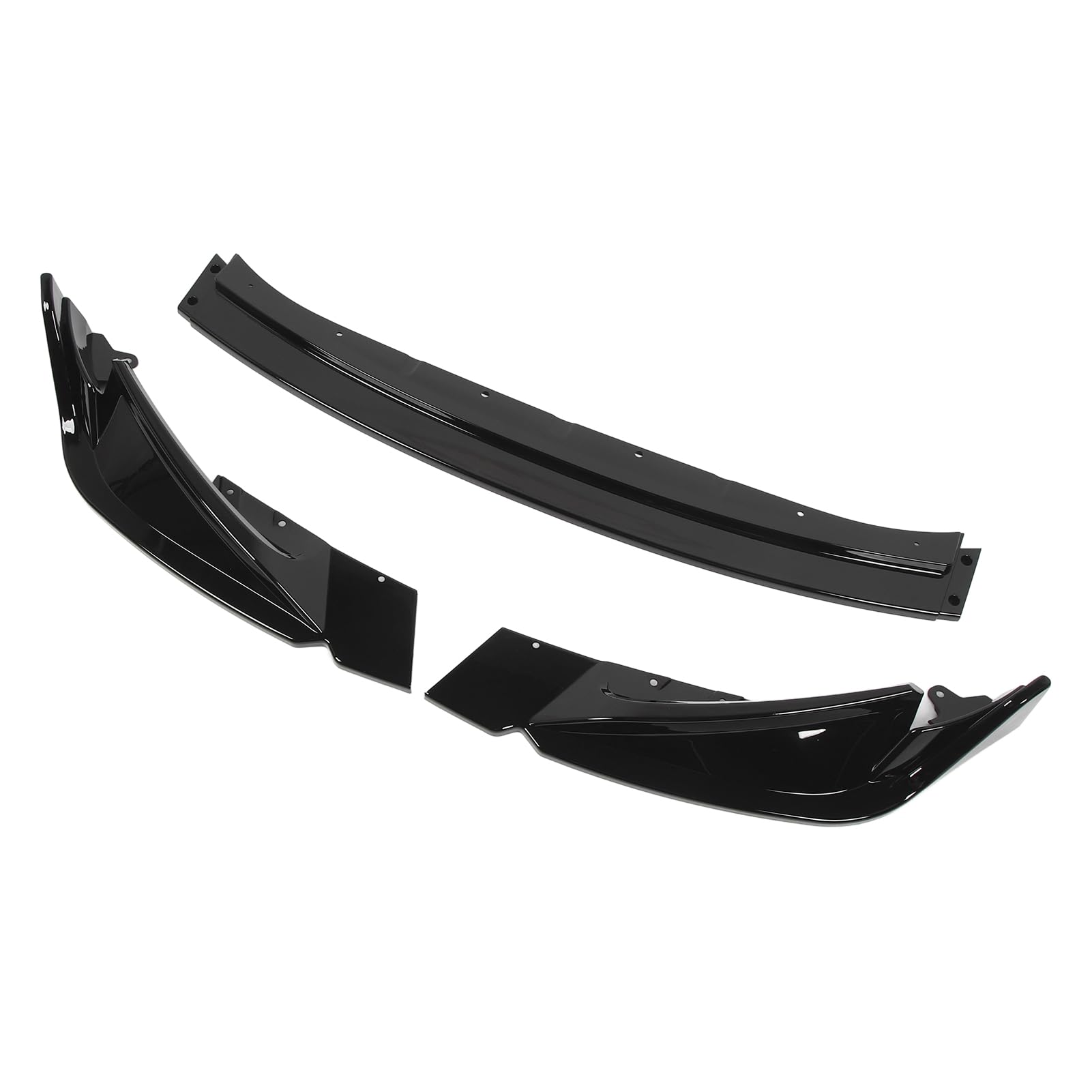 Vordere Stoßfänger Lippenspoiler, Stilvoller 3 -Abschnitt -V Stil V Stil Wasserdicht Vorderen Stoßfänger Lip Body Kit für M3 G80 M4 G82 G83 2021 Bis 2024 (Helles Schwarz) von Generic