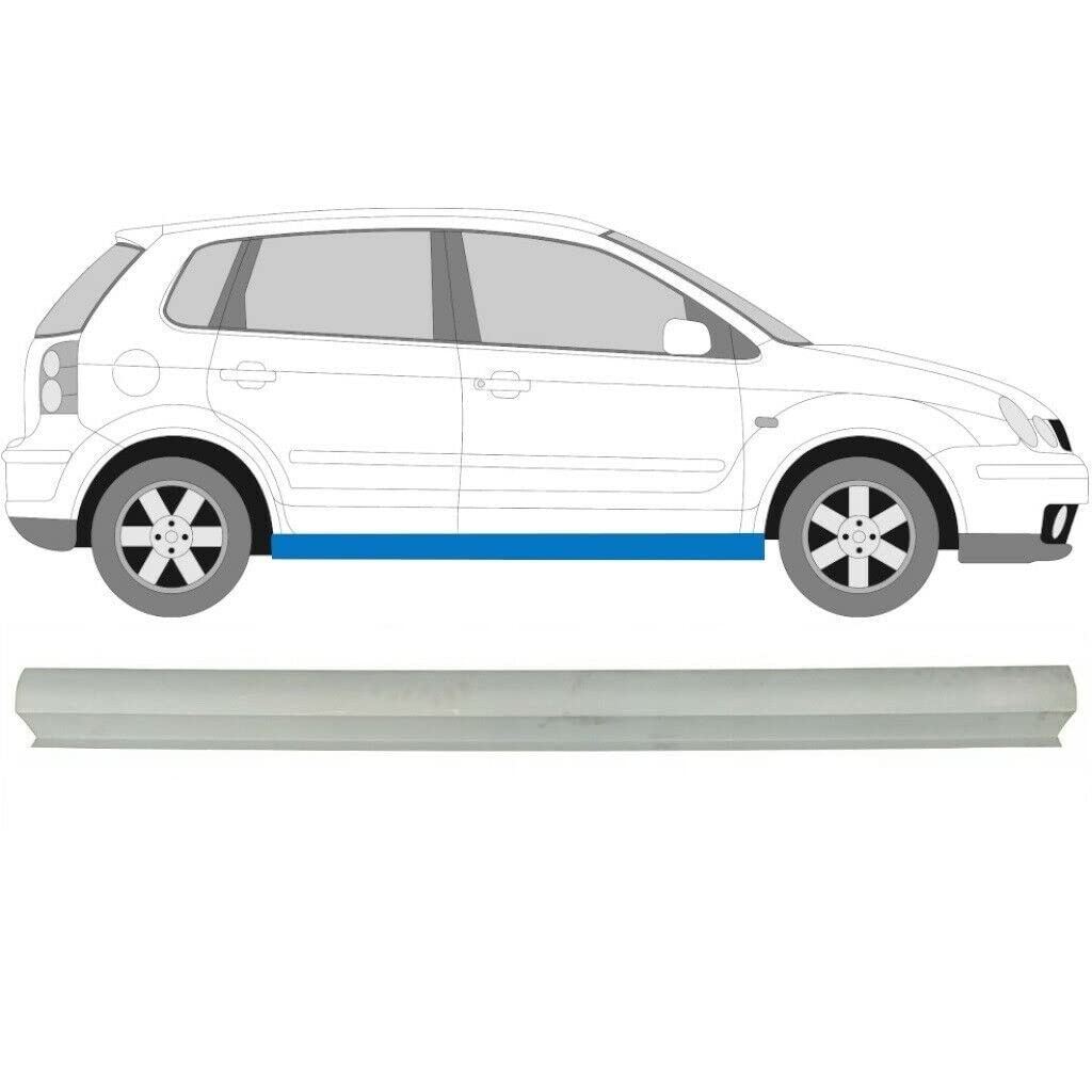 Polcar Für VW Polo 2001-2009 Schweller Reparaturblech, Schwarz, Stahl, Rechts = Links Polcar Für VW Polo 2001-2009 Schweller Reparaturblech, Schwarz, Stahl, Rechts = Links von Generic