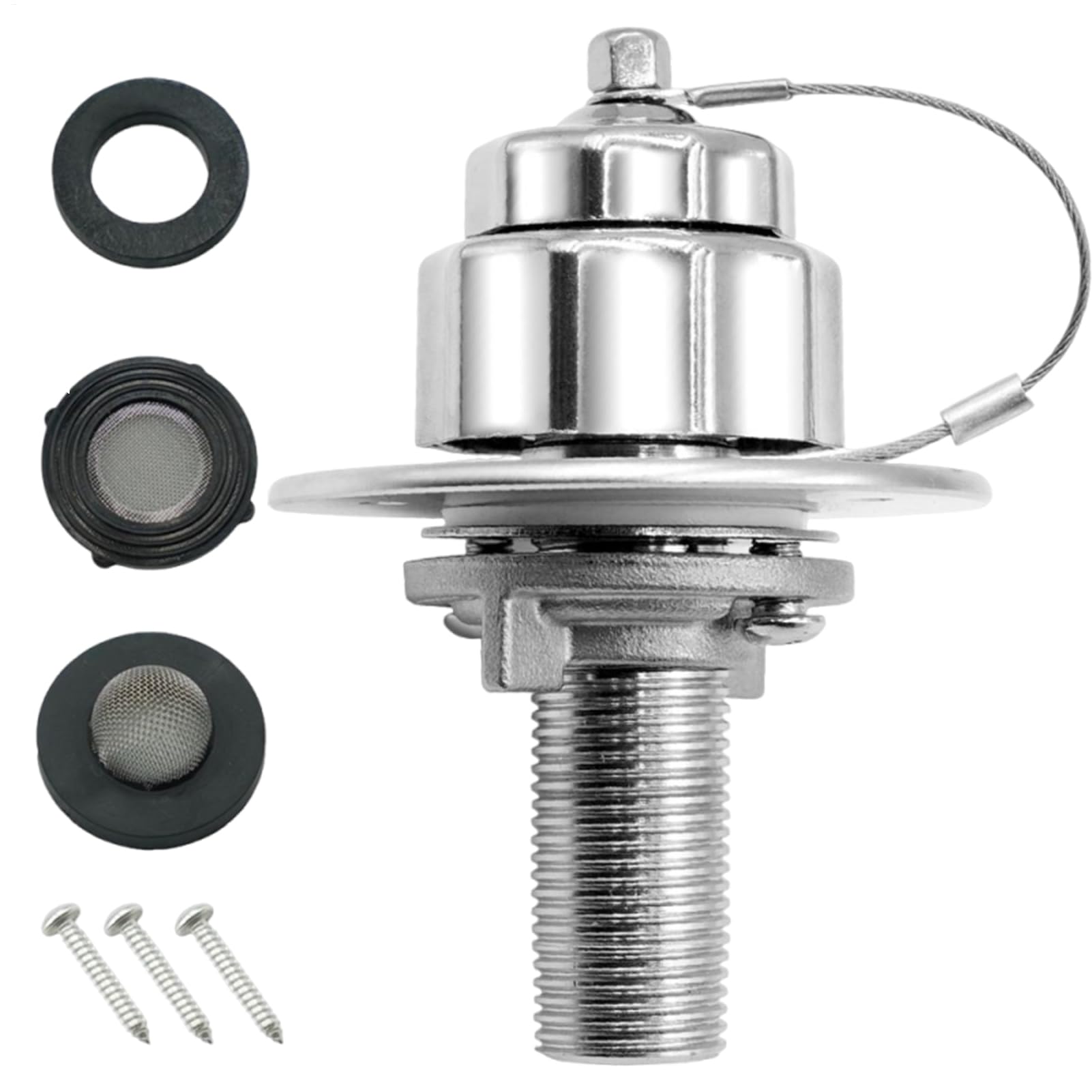 Wassereinlass für Wohnmobile aus Edelstahl, Wasseraufnahme für Wohnmobile mit Flansch, 1/2-Zoll-Stecker, UV-beständig, perfekte Minimierung des Risikos für Abenteuer Wassereinlass für Wohnmobile aus Edelstahl, Wasseraufnahme für Wohnmobile mit Flansch, 1/2-Zoll-Stecker, UV-beständig, perfekte Minimierung des Risikos für Abenteuer von Generic