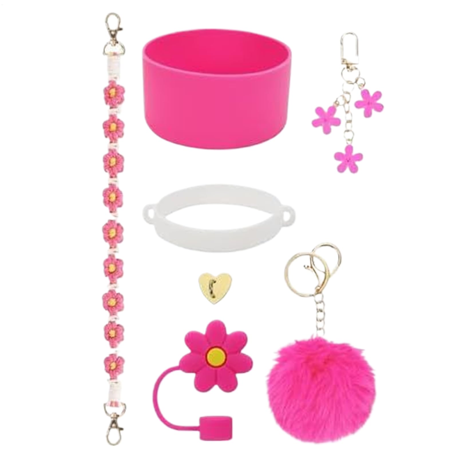 Wasserflasche Zubehör für Tasse, Charm Silikon Cup Protective Cover, Love Anhänger Plüsch Ball Key Chain für Mädchen, Teenager, Jugendliche, Erwachsene Wasserflasche Zubehör für Tasse, Charm Silikon Cup Protective Cover, Love Anhänger Plüsch Ball Key Chain für Mädchen, Teenager, Jugendliche, Erwachsene von Generic