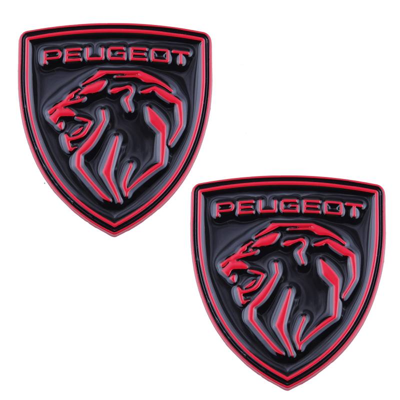 Wolfskopf-Emblem für das Schild Autoaufkleber Aufkleber Passender Typ Autobeschriftung (Schwarz Rot) von Generic