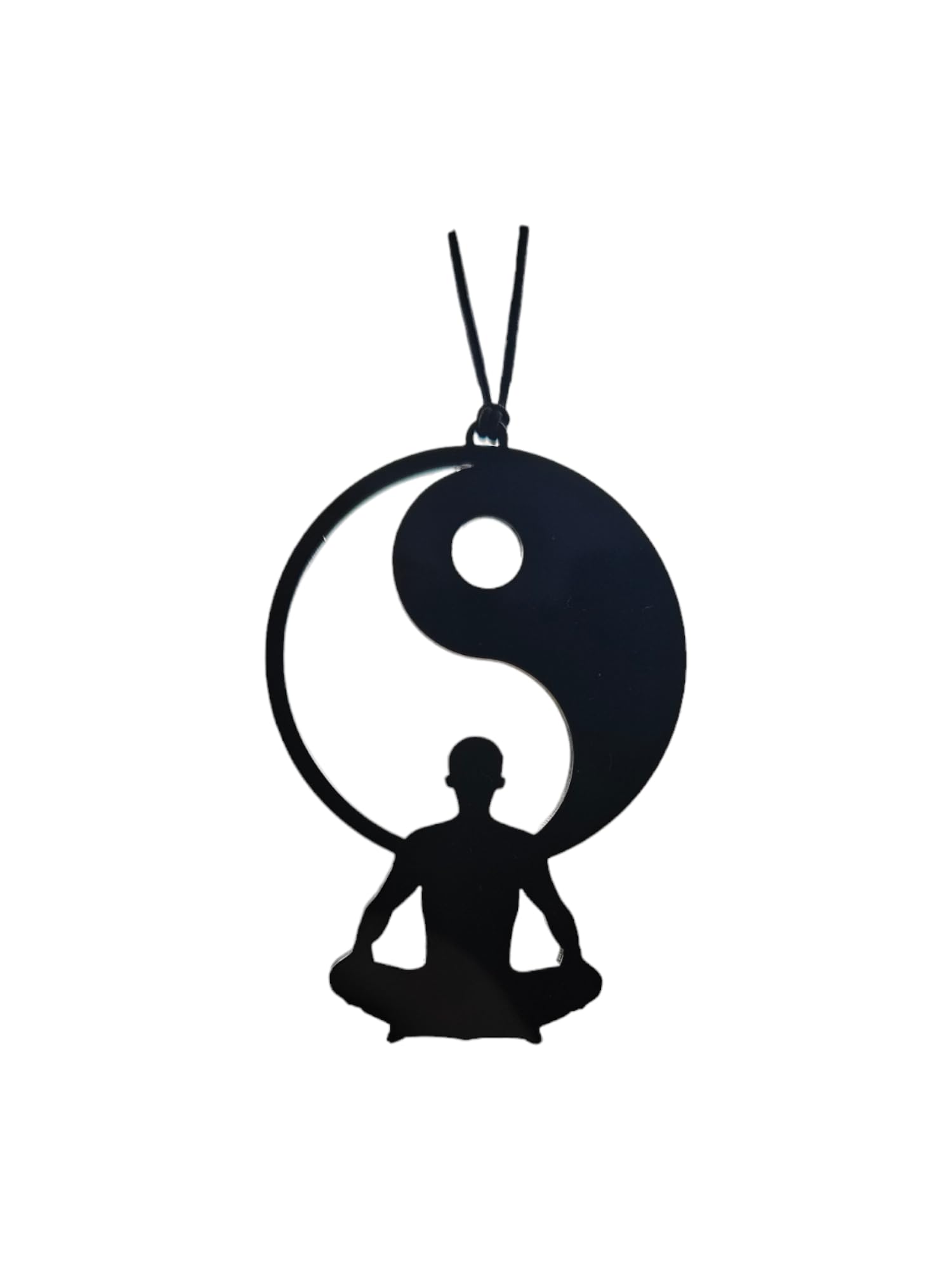Yin Yang Auto-Zubehör zum Aufhängen, Meditieren, Yoga, chinesische Zeichen, Buddha Sport Rückspiegel Anhänger Auto-Innenausstattung aus Acryl von Generic
