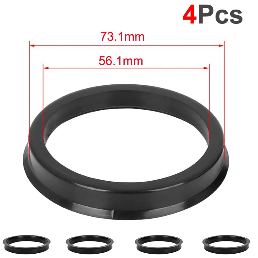 Zentrierringe,Hub Zentrierungsringe 4 Teile/Satz Auto Zubehör Kunststoff Rad Hub Centric Ring 73,1 zu 67,1 Rad Hub Ring OD = 73,1mm ID = 67,1mm Rad Center Ring(73.1-56.1) von TENVORA