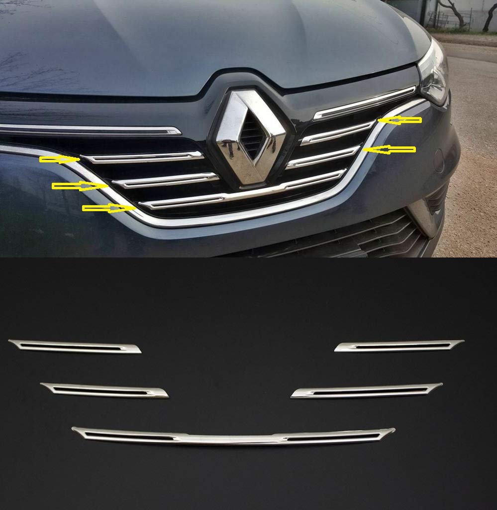 für Renault Megane IV 2016 + 5-teiliges Chrom-Frontgrill-Abdeckungs-Set aus Edelstahl von Generic