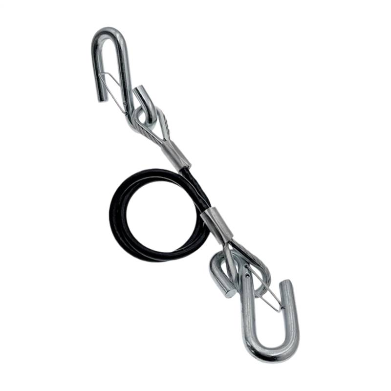 Anhängersicherungskabel | Notfallkabel für Anhänger, 70 cm, verstellbares Sicherheitsseil mit S-Haken für Wohnmobile, Wohnwagen und LKW von Genérico