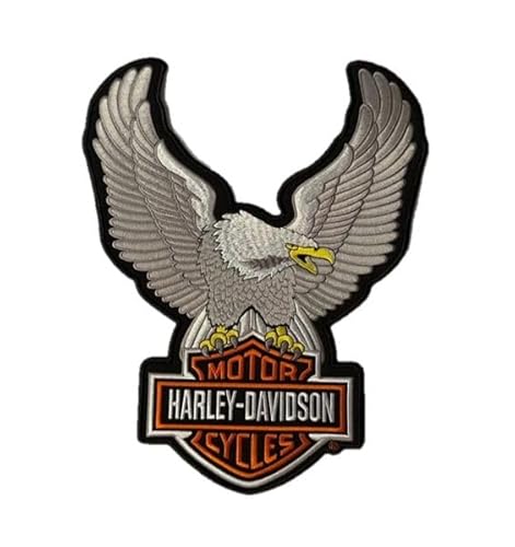 Aufnäher Eagle Adler 34 x 24 cm Silber Harley Davidson x Jacken Weste von Generico