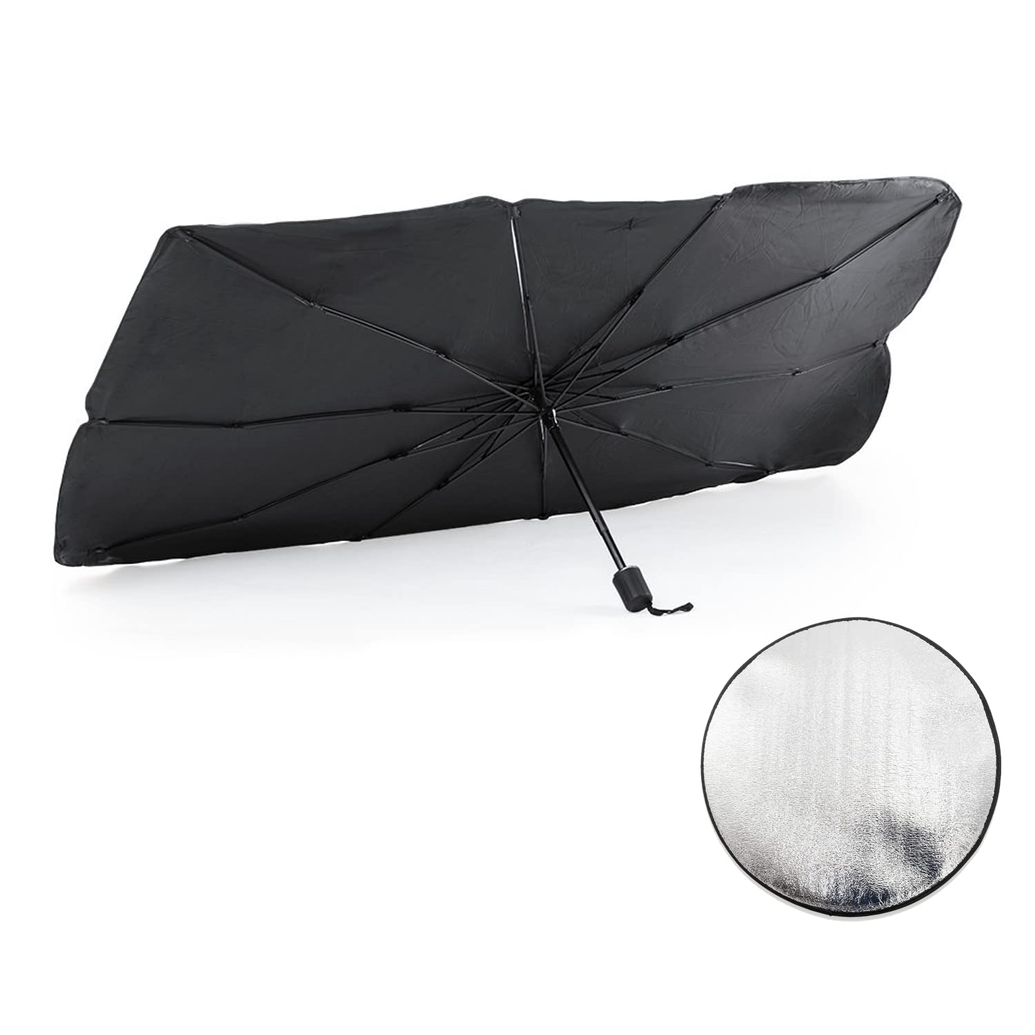 Auto-Sonnenschutz für vorne + Lenkradabdeckung, klappbarer Sonnenschutz für Auto, mit UV-Schutz, für die Frontscheibe, geeignet für die meisten Autos, SUVs, LKWs, 140 x 78 cm Auto-Sonnenschutz für vorne + Lenkradabdeckung, klappbarer Sonnenschutz für Auto, mit UV-Schutz, für die Frontscheibe, geeignet für die meisten Autos, SUVs, LKWs, 140 x 78 cm von Genérico