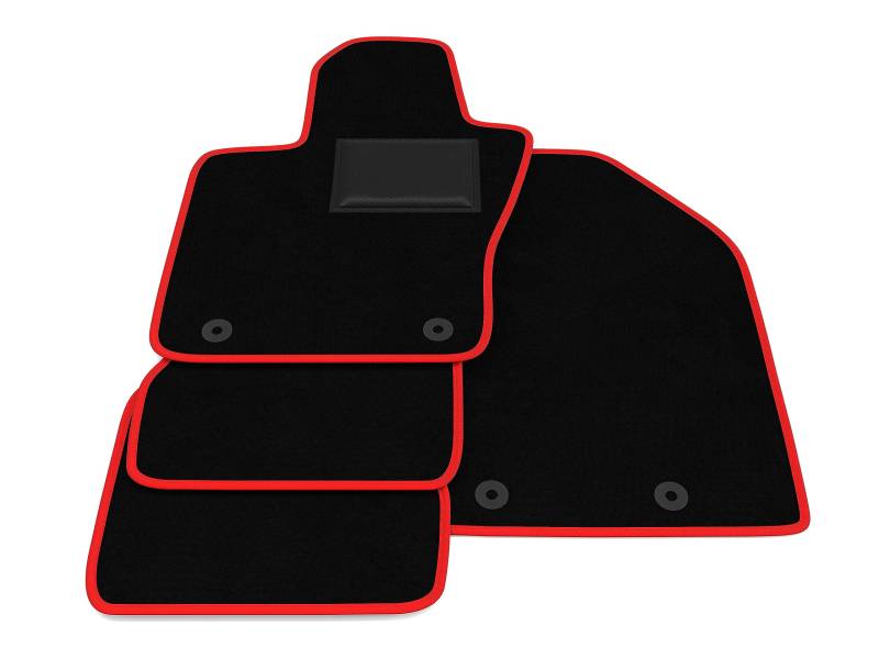 Fußmatten kompatibel mit Jeep Compass 2017-2022 roter Rand, maßgeschneiderte Automatten Set, Velours Fußmatten Set Autoteppich von Generico