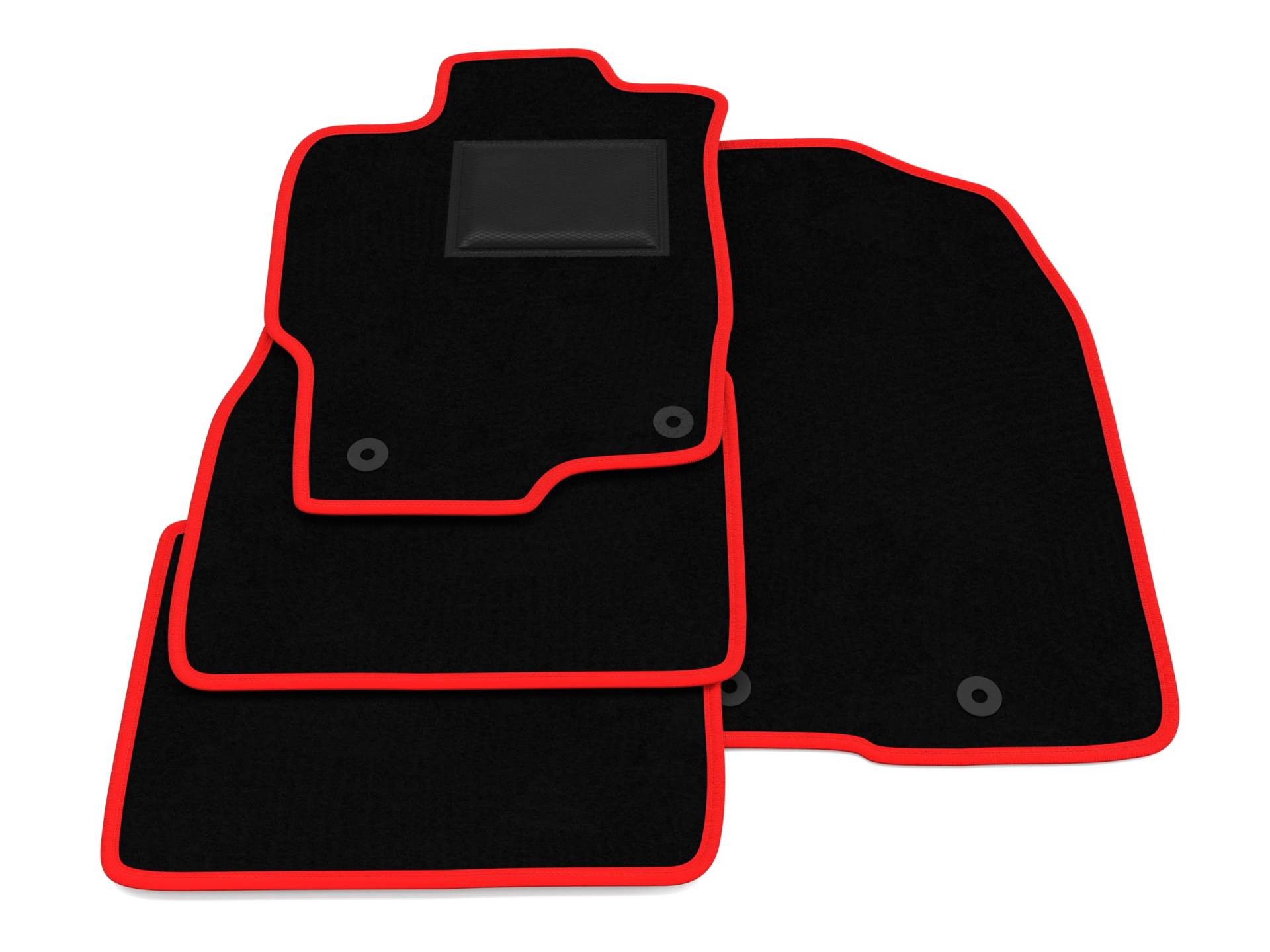 Fußmatten kompatibel mit Mazda 6 2008-2013, roter Rand, maßgeschneiderte Automatten Set, Velours, Autoteppich von Generico
