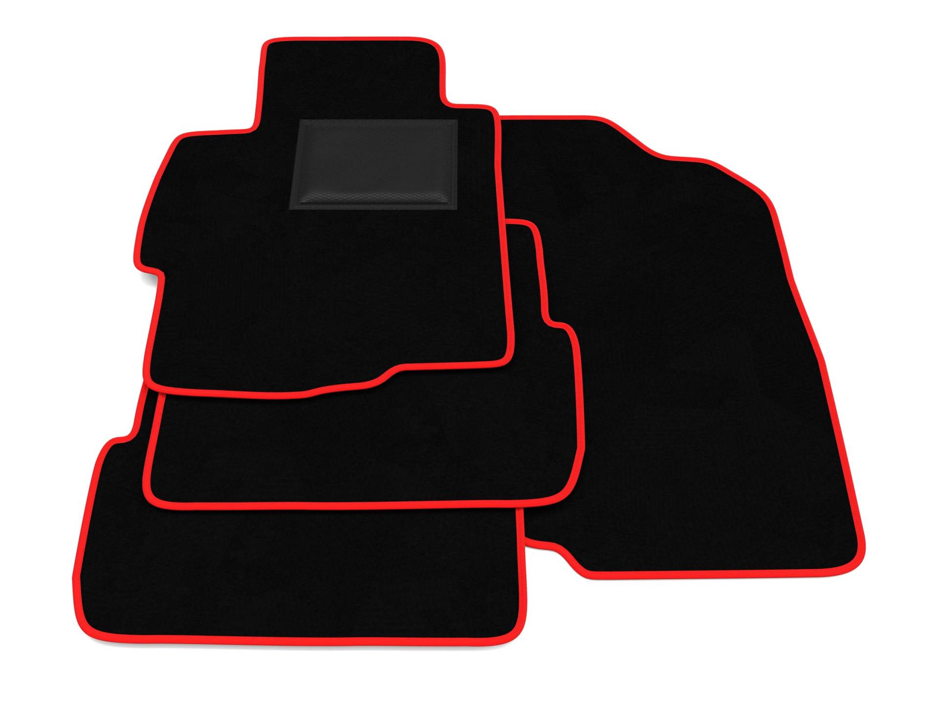 Fußmatten kompatibel mit Mitsubishi Lancer Evo 10 ab 2007 Roter Rand Fußmatten Set Fußmatten Set Velours Autoteppich von Generico