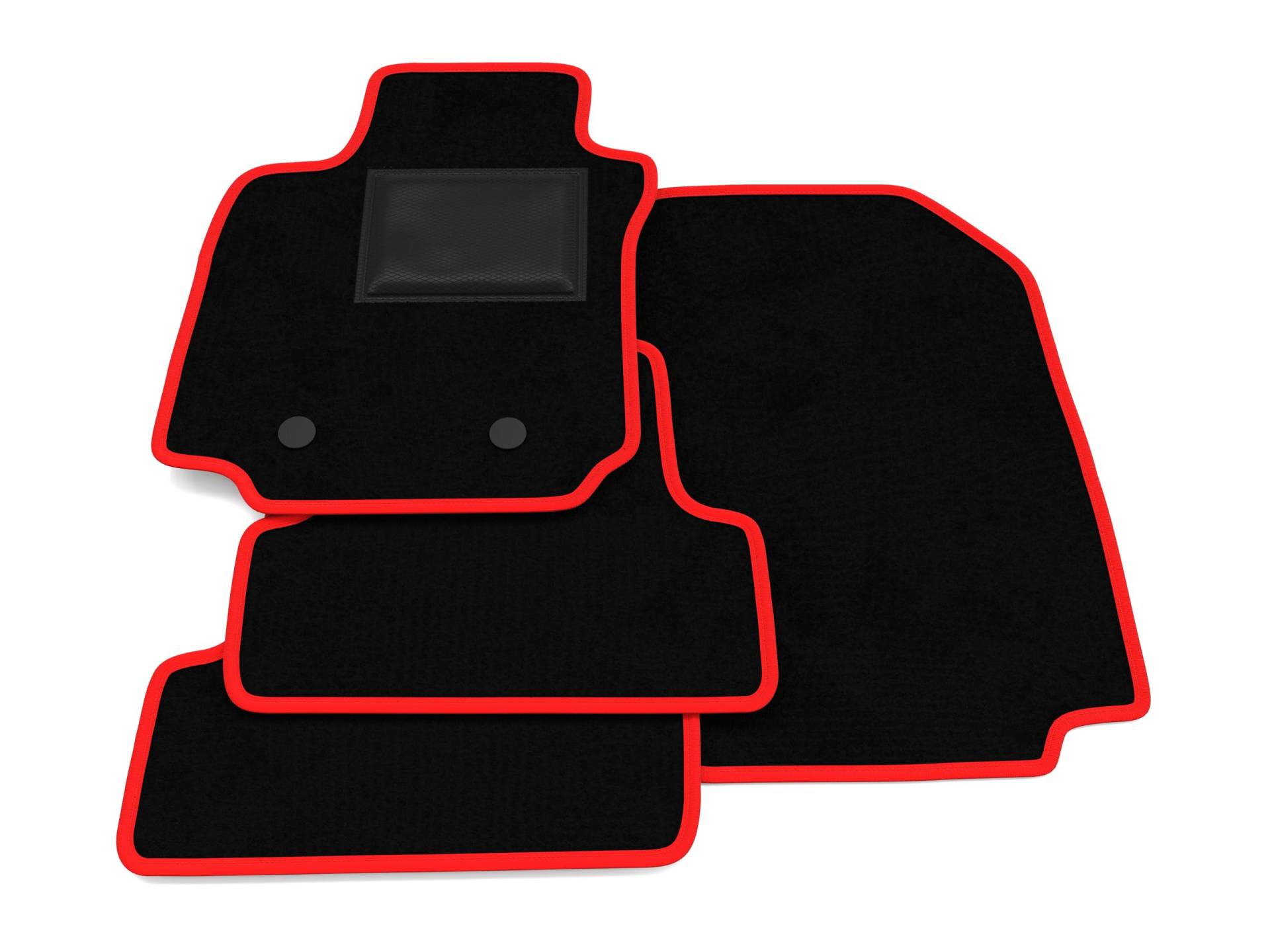 Fußmatten kompatibel mit Renault Clio 3 2005-2012, roter Rand, maßgeschneiderte Automatten Set, Velours, Autoteppich Fußmatten kompatibel mit Renault Clio 3 2005-2012, roter Rand, maßgeschneiderte Automatten Set, Velours, Autoteppich von Generico