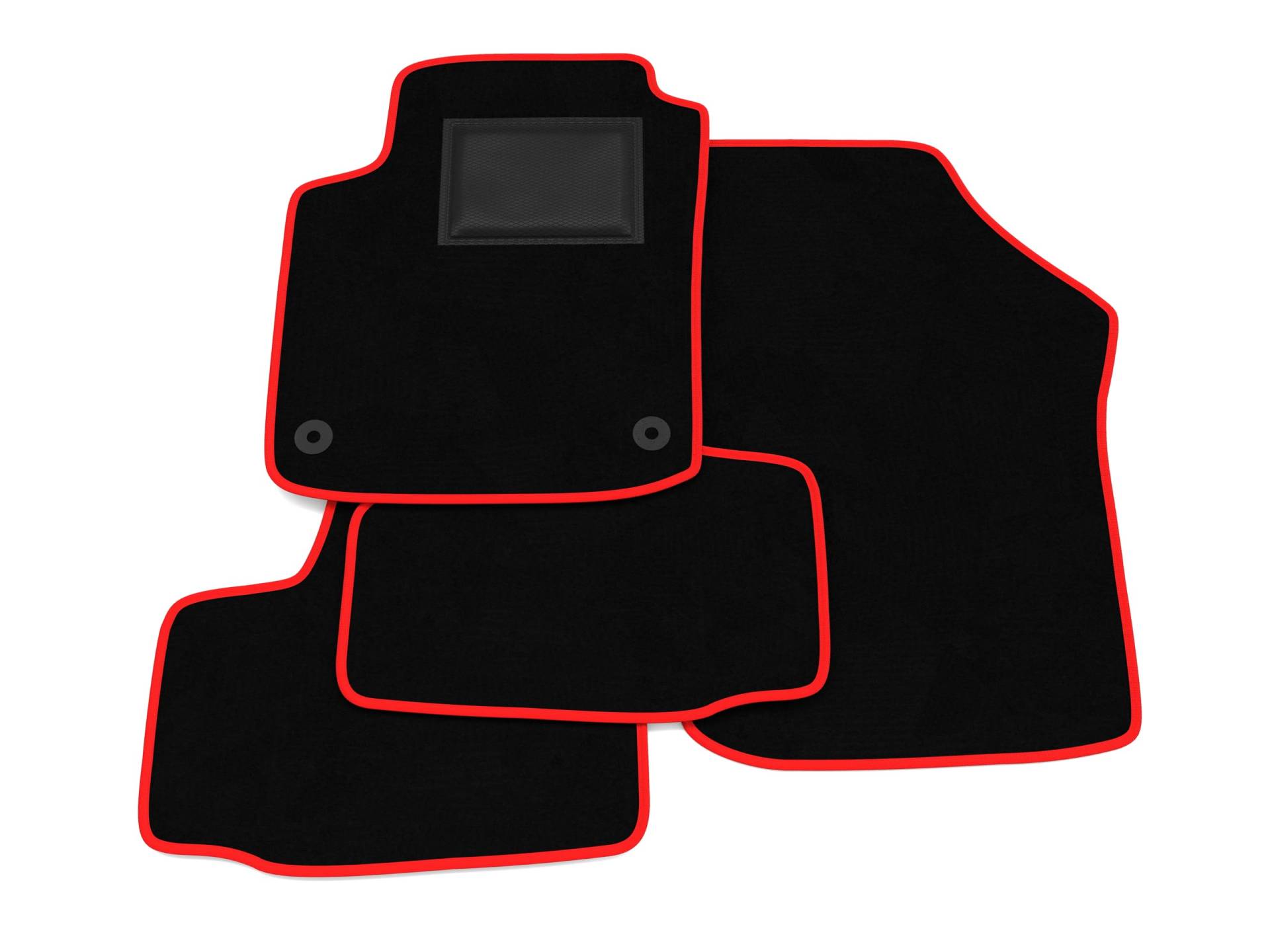 Fußmatten kompatibel mit Seat Mii 2012-2021 Roter Rand Automatten Kit Individuelle Fußmatten Set Velours Autoteppich von Generico
