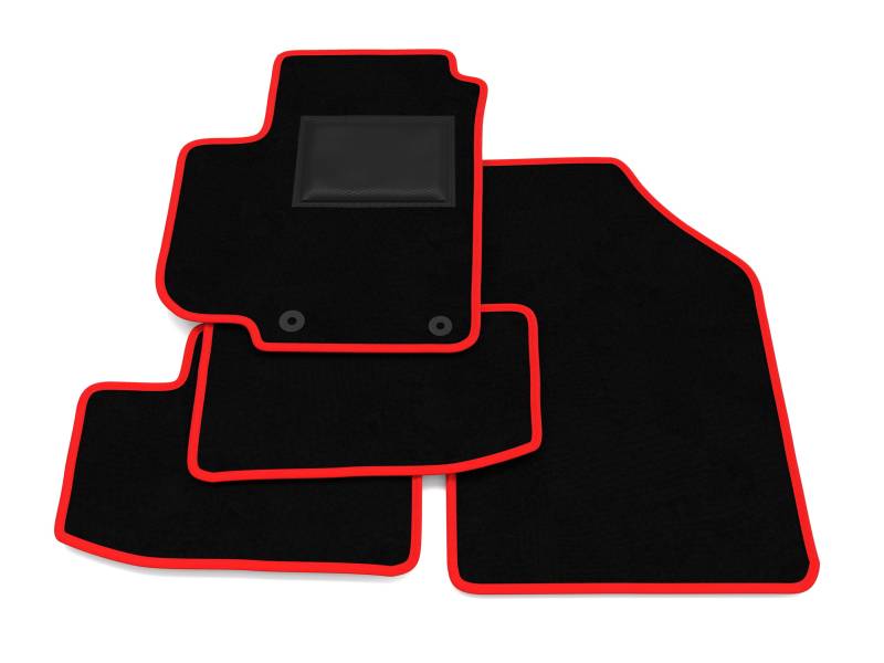 Fußmatten kompatibel mit Suzuki Swift 2004-2010, roter Rand, maßgeschneiderte Automatten Set, Velours, Autoteppich von Generico