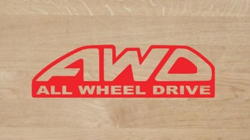Genérico AWD All Wheel Drive Aufkleber 13 x 4 cm Sticker Decal Autocollant (rot) von Genérico
