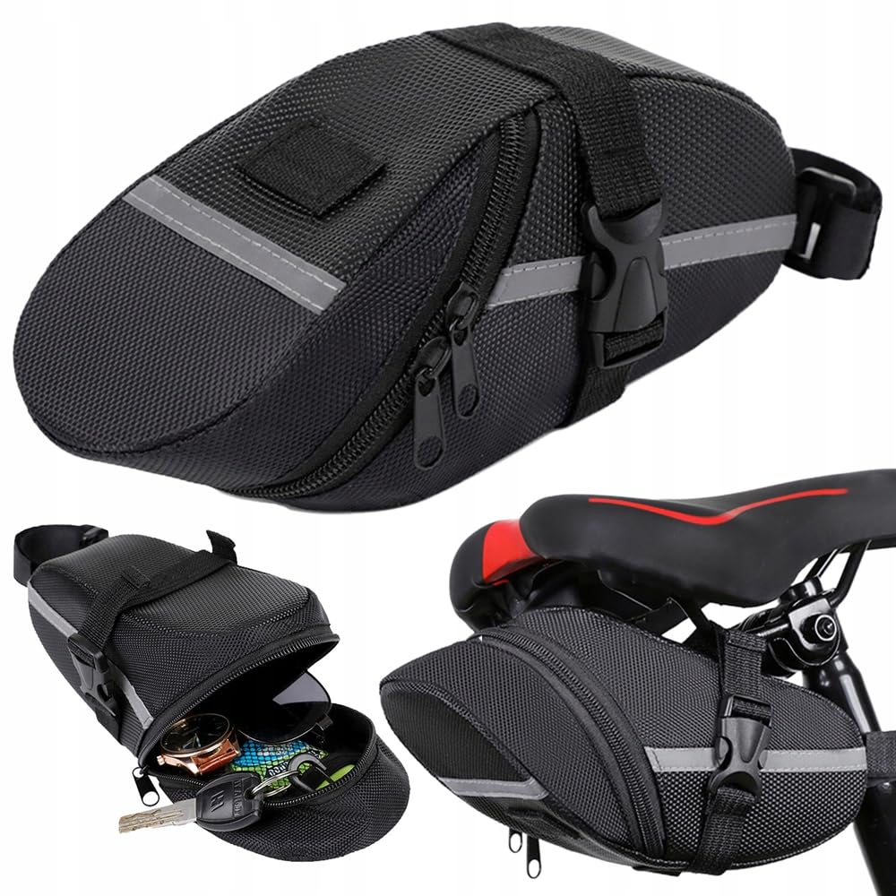 Genérico Fahrradsatteltasche – robust und wasserdicht | Unterhalb des Fahrradsitzes – verstellbare Rücksitztasche für Radfahren | 21 x 10 cm – Schwarz, 14400 Genérico Fahrradsatteltasche – robust und wasserdicht | Unterhalb des Fahrradsitzes – verstellbare Rücksitztasche für Radfahren | 21 x 10 cm – Schwarz, 14400 von Genérico