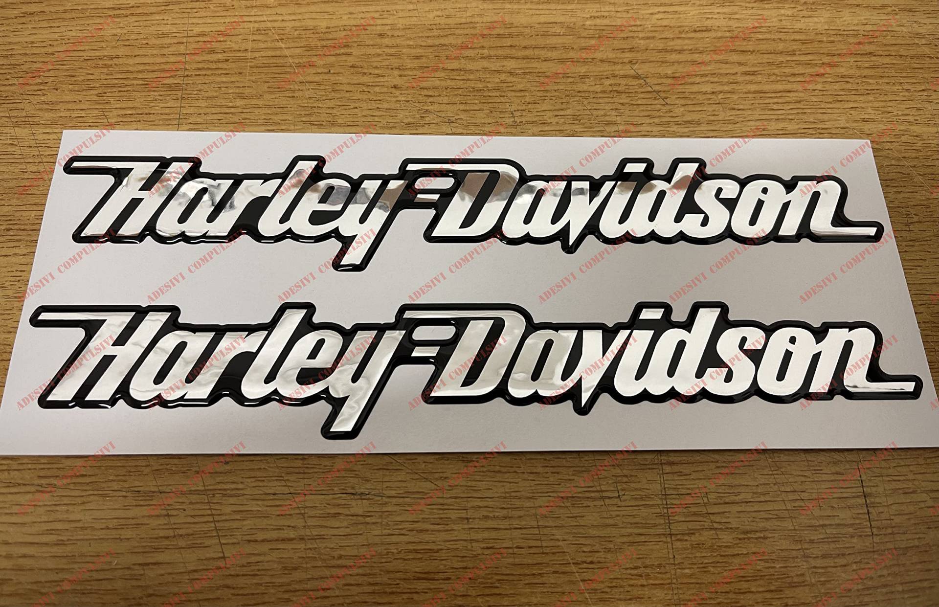 Harley Davidson Logo-Aufkleber, 3D-Effekt, für Tankdeckel, Helm, Chrom, 2 Stück von Generico