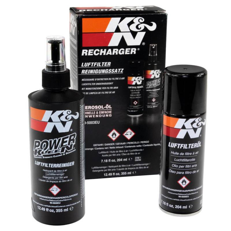 K&N Reinigungsset für Sportluftfilter, Flüssigwaschflüssigkeit und Regenero-Spray für Auto und Motorrad, Wartung Öl und Reinigungsmittel KN 99-5003 von Generico