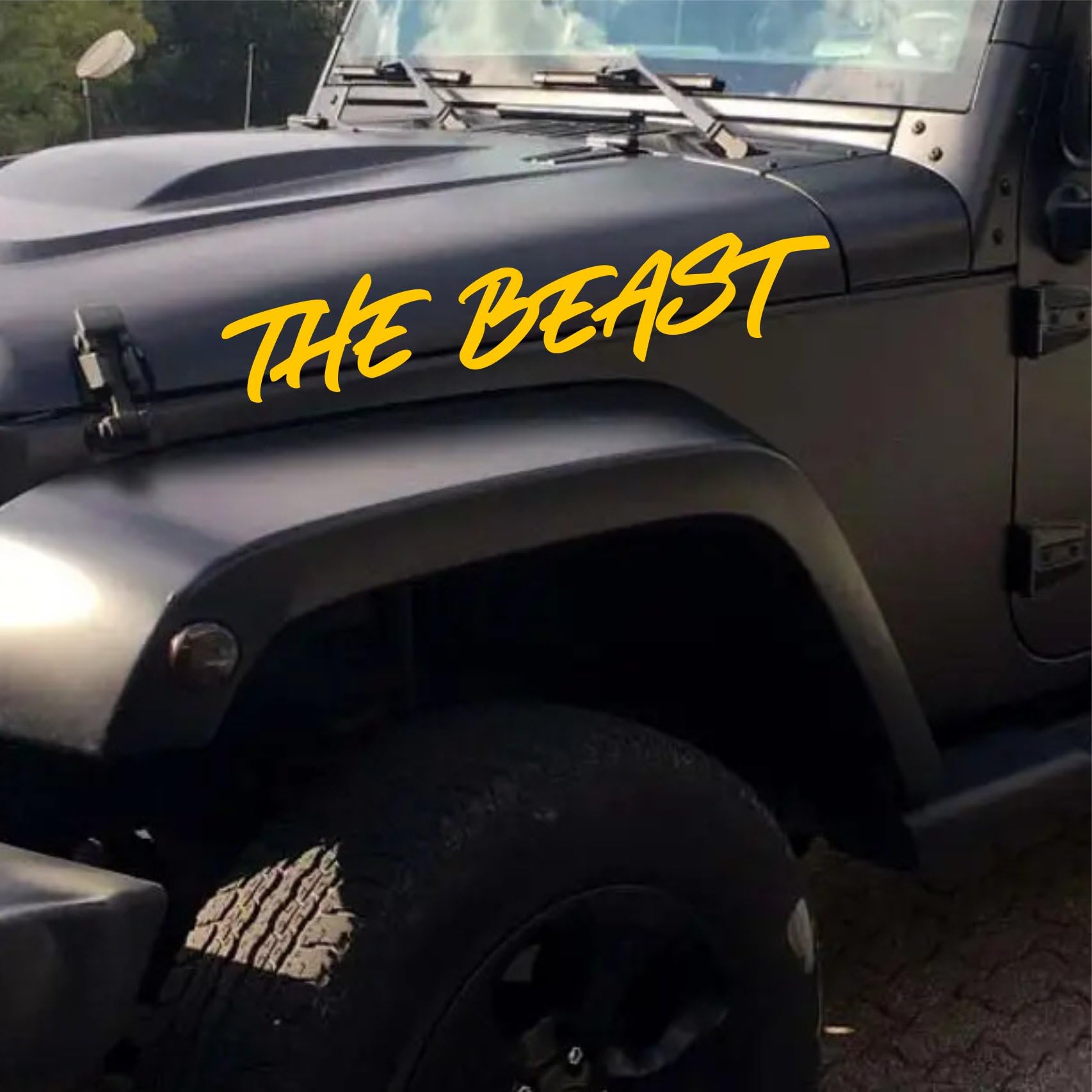 Kit 2 Aufkleber Seitenwand The Beast Beast Offroad 4X4 kompatibel mit Jeep Renegade Suzuki Offroad Universal Code 1892 (025 Gelb, cm 75 x 15 Stück 2) von Generico