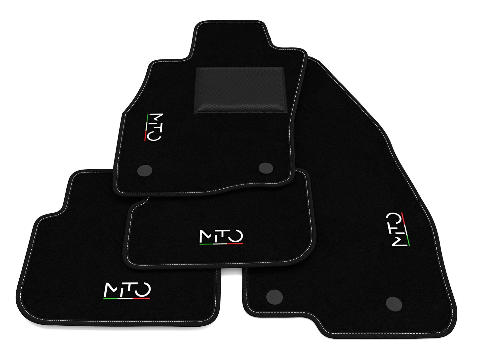 Fußmatten kompatibel mit Alfa Romeo Mito, Stickerei Mito, Flagge Ita, personalisiertes Automatten-Set, Teppich-Set, Autoteppich von Generico