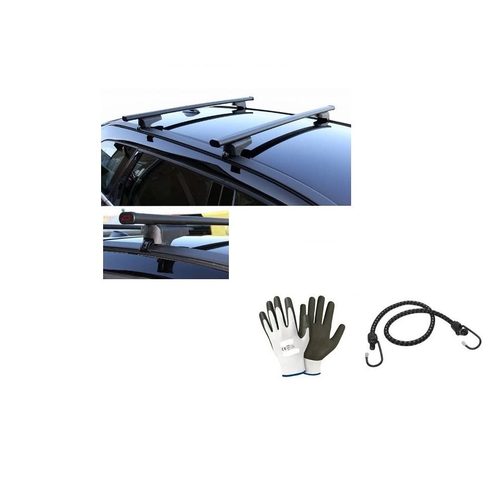 Kompatibel mit Audi Q3 5p 2013 Dachträgerstangen für Autodach, 130 cm, Dachträger für hohe und niedrige Railing-Reling + gratis von Generico