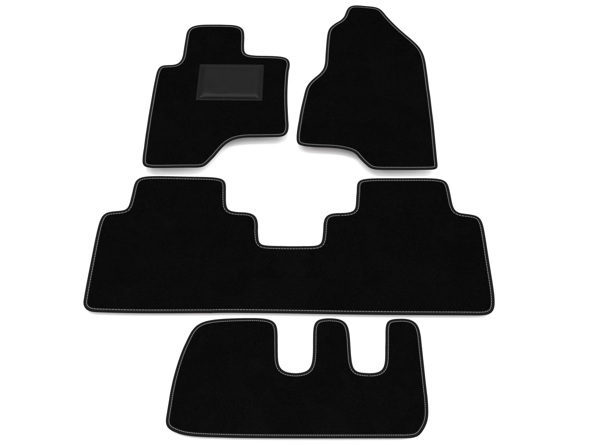 Fußmatten kompatibel mit Chevrolet Captiva 2006-2011 – 7-Sitzer – hinten zusammengefügt, personalisiertes Automatten-Set, Teppich-Set von Generico