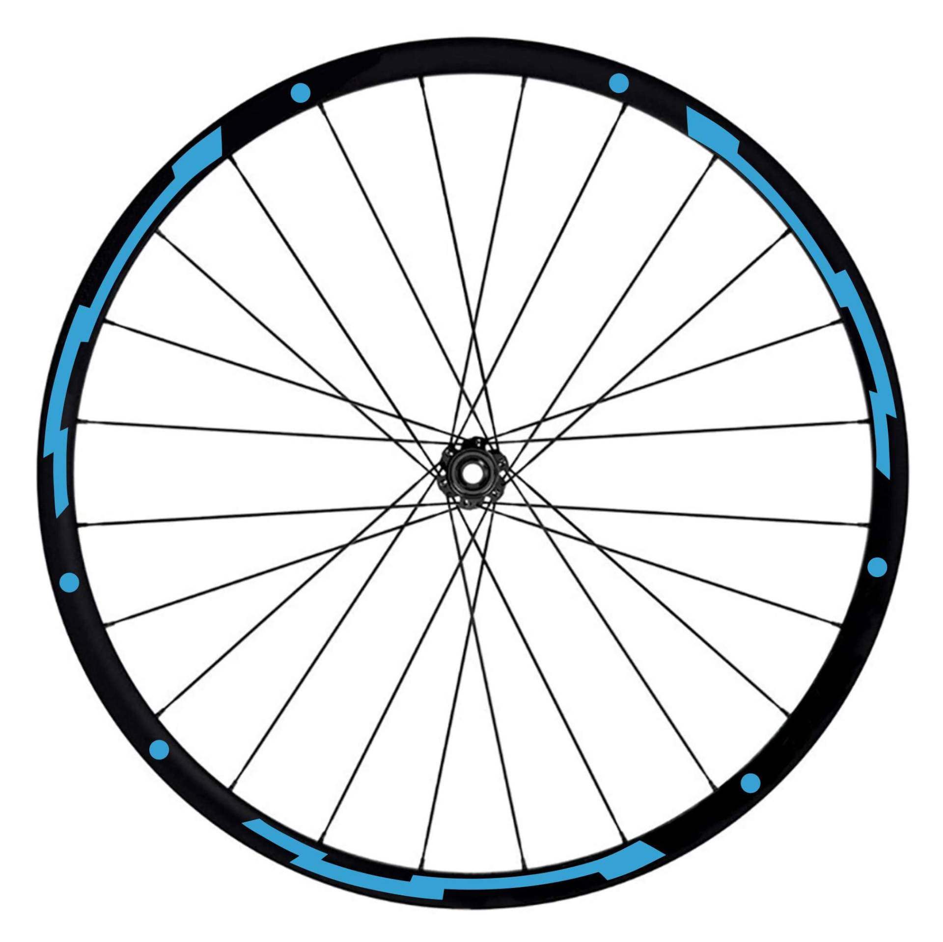 Komplettes Aufkleber-Set für Fahrradfelgen 26 Zoll / 27,5 / 28 / 29 Zoll / 29 Zoll (28 - 29 Zoll), Farbe MTB020 (28-29 Zoll, 053 Blau Leichtgewicht) von Generico