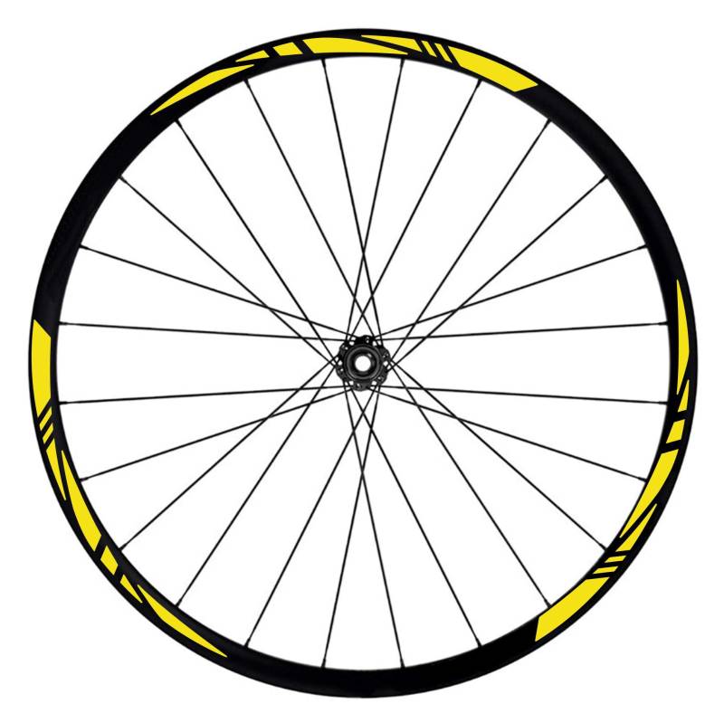 Komplettes Aufkleber-Set für Felgen 26 Zoll - 27,5 Zoll - 28/29 Zoll Fahrrad MTB Bike Sticker Qualität wählen Farbe MTB003 (27,5 Zoll, 025 Gelb) von Generico