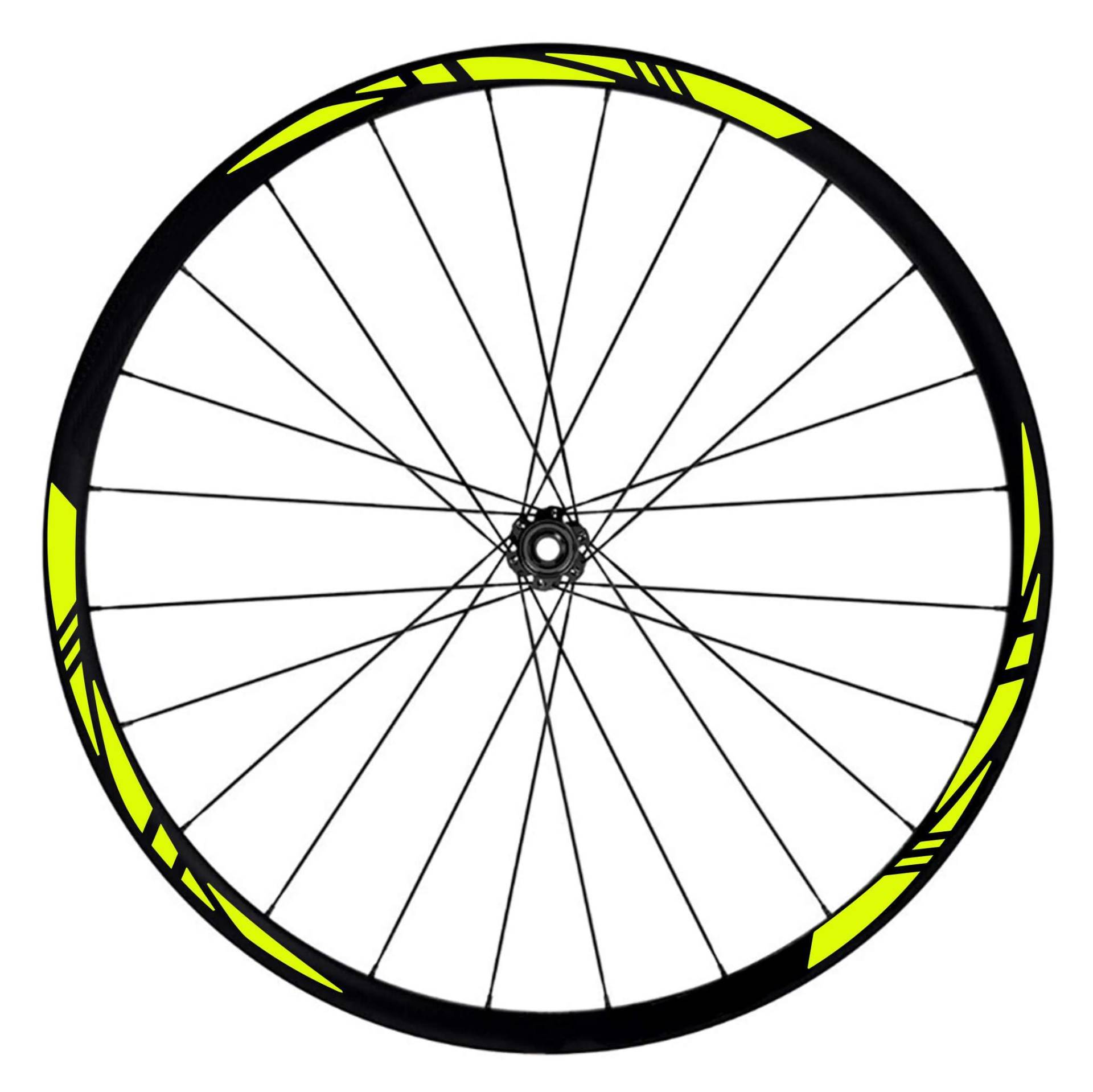 Komplettes Aufkleber-Set für Felgen 26 Zoll - 27,5 Zoll - 28/29 Zoll Fahrrad MTB Bike Sticker Qualität wählen Farbe MTB003 (28-29 Zoll, 029 Fluogelb) von Generico