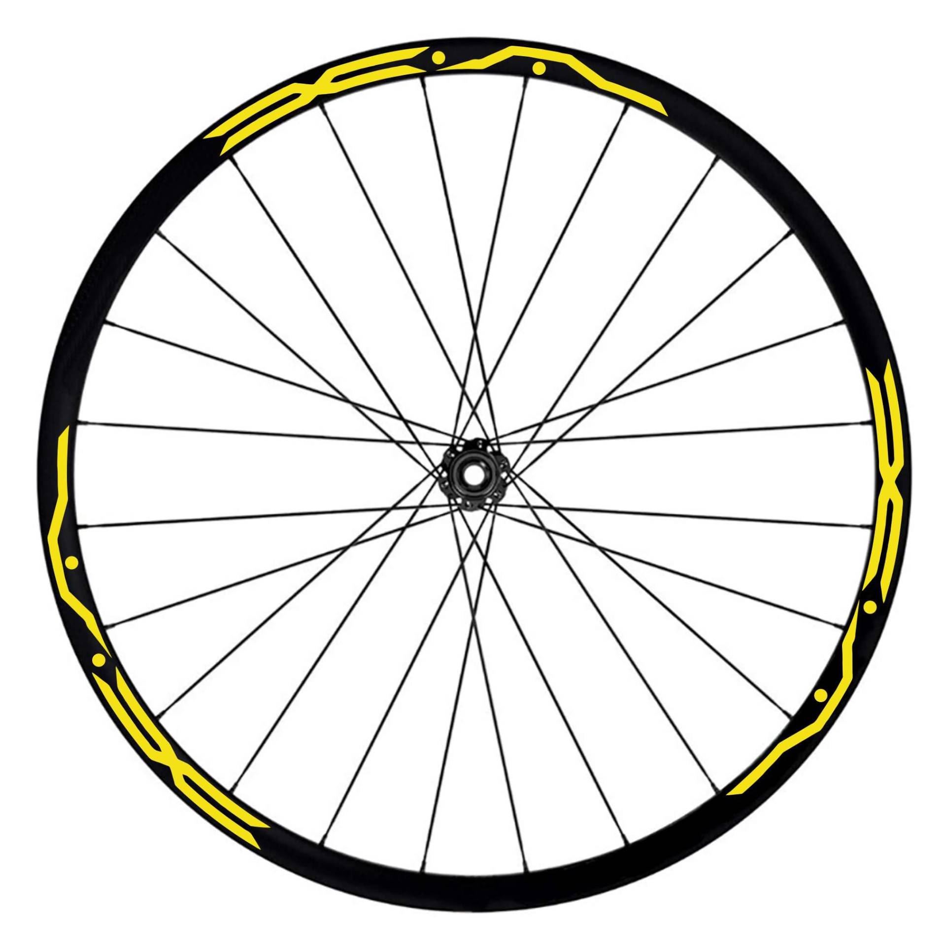 Komplettes Aufkleber-Set für Felgen 26 Zoll - 27,5 Zoll - 28/29 Zoll Fahrrad MTB Bike Sticker Qualität wählen Farbe MTB010 (27,5 Zoll, 025 Gelb) von Generico