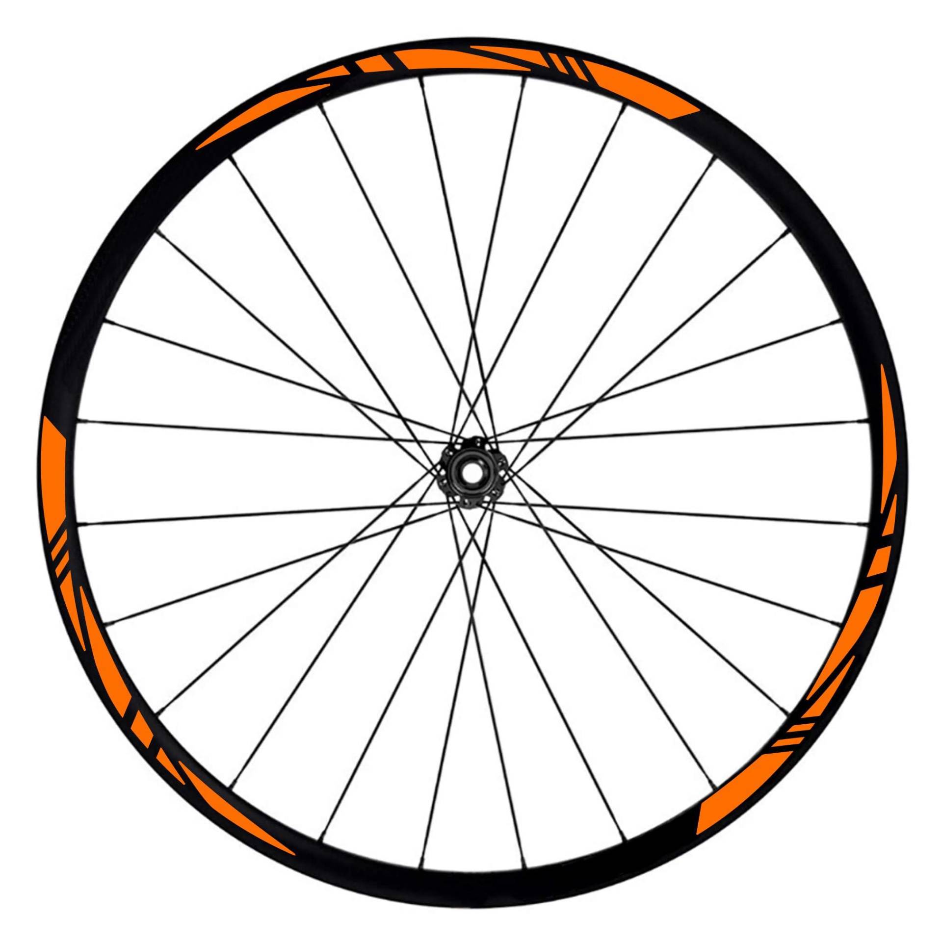 Komplettes Aufkleber-Set für Felgen 26 Zoll – 27,5 Zoll – 28 / 29 Zoll – Fahrrad MTB Bike Sticker Qualität wählen Farbe MTB003 (26 Zoll, 035 Orange) von Generico
