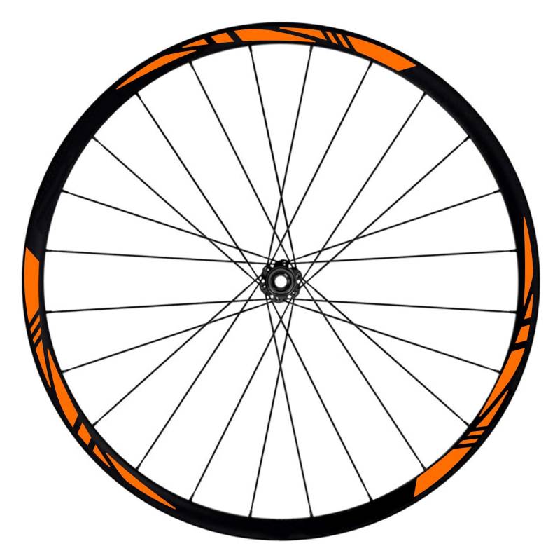 Komplettes Aufkleber-Set für Felgen 26 Zoll – 27,5 Zoll – 28 / 29 Zoll – Fahrrad MTB Bike Sticker Qualität wählen Farbe MTB003 (27,5 Zoll, 035 Orange) von Generico