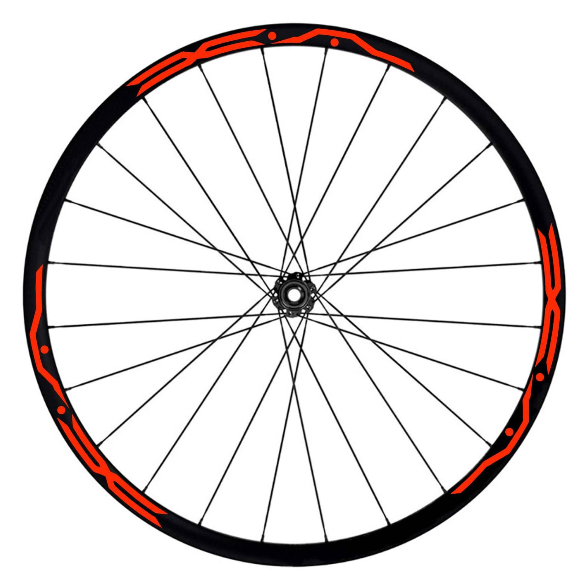 Komplettes Aufkleber-Set für Felgen 26 Zoll – 27,5 Zoll – 28 / 29 Zoll – Fahrrad MTB Bike Sticker Qualität wählen Farbe MTB010 (26 Zoll, 039 Fluo-Rot) von Generico