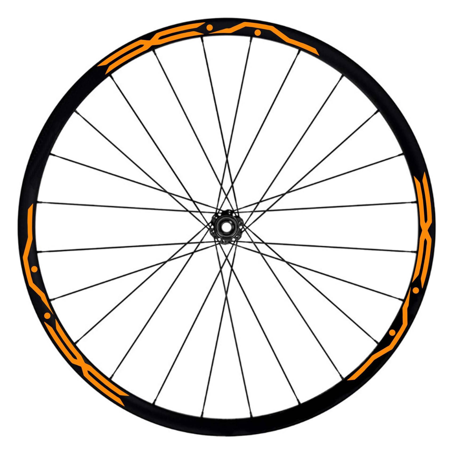 Komplettes Aufkleber-Set für Felgen 26 Zoll – 27,5 Zoll – 28 / 29 Zoll – Fahrrad MTB Bike Sticker Qualität wählen Farbe MTB010 (27,5 Zoll, 037 Fluo-Orange) von Generico
