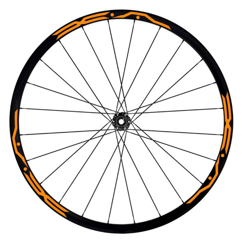 Komplettes Aufkleber-Set für Felgen 26 Zoll – 27,5 Zoll – 28 / 29 Zoll – Fahrrad MTB Bike Sticker Qualität wählen Farbe MTB010 (27,5 Zoll, 037 Fluo-Orange) von Generico