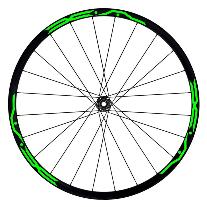 Komplettes Aufkleber-Set für Felgen 26 Zoll – 27,5 Zoll – 28 / 29 Zoll – Fahrrad MTB Bike Sticker Qualität wählen Farbe MTB010 (27,5 Zoll, 069 Neongrün) von Generico