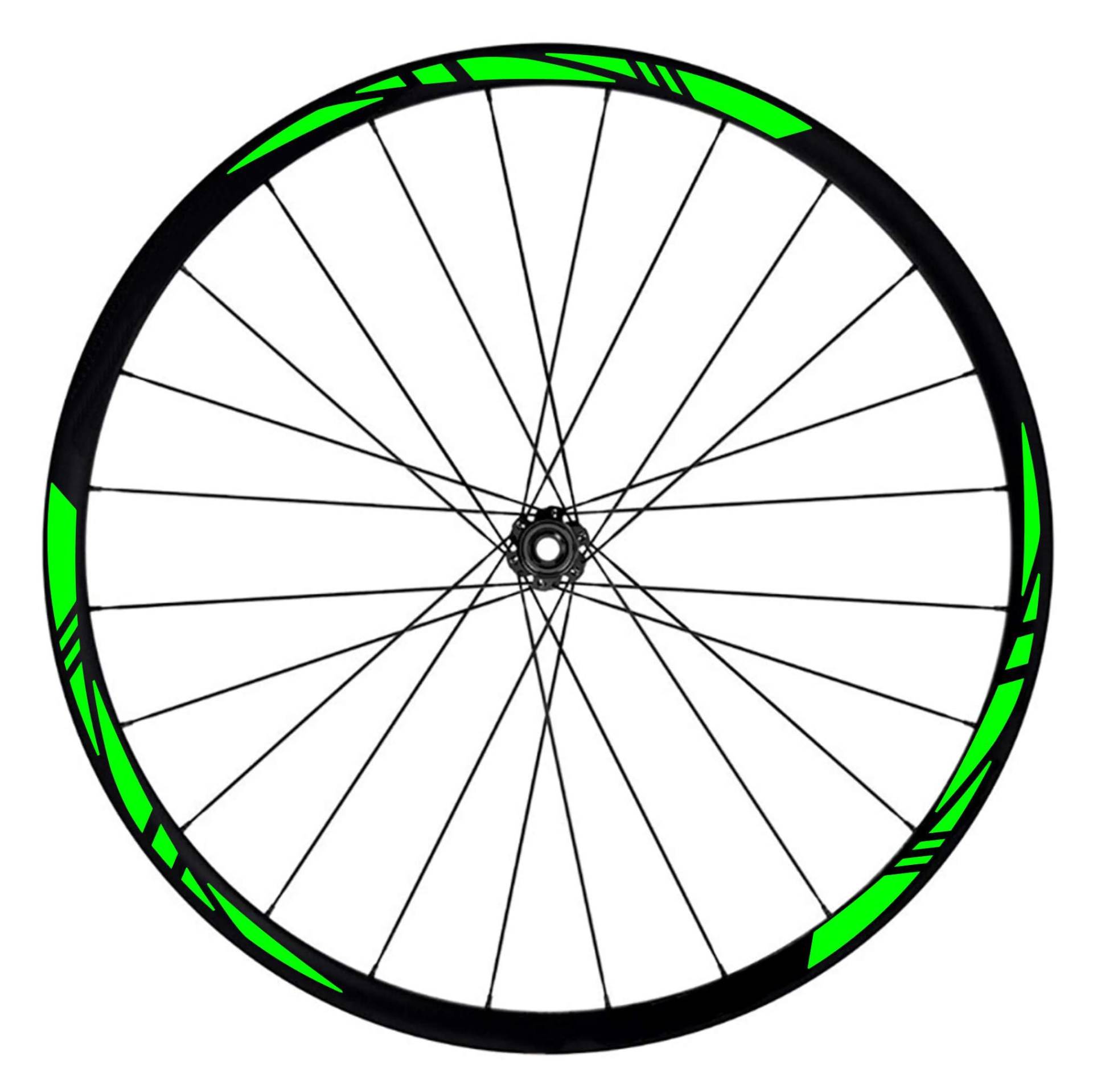Komplettes Aufkleber-Set für Felgen 26 Zoll – 27,5 Zoll – 28 / 29 Zoll – Fahrrad MTB Bike Stickers Qualität wählen Farbe MTB003 (28-29 Zoll, 069 Neongrün) von Generico
