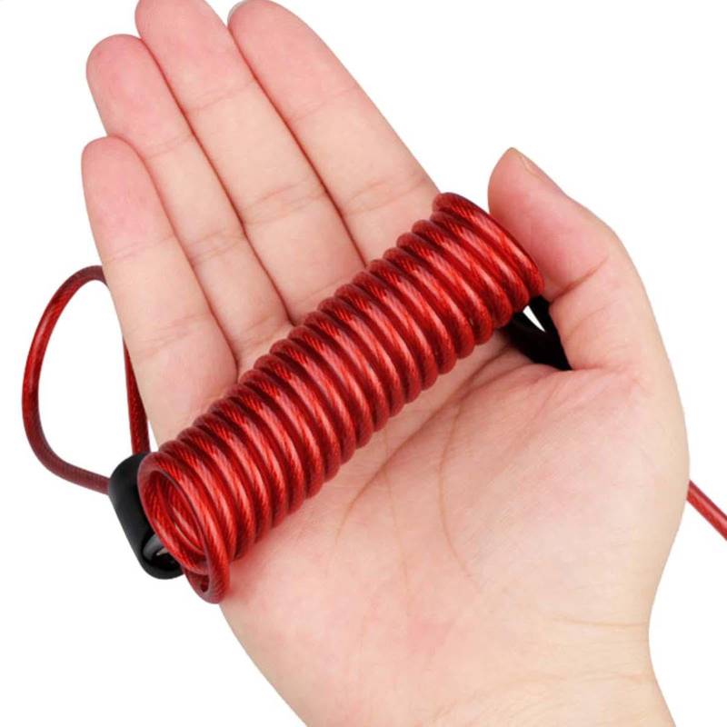 Lock Reminder Cable - Reminder Springseil für Motorrad, Security Reminder Cable | Anti Theft Reminder Cable | Motorcycle Bike Scooter Lock Safety Reminder Cable Scooter Motorcycle Brake Disc von Genérico