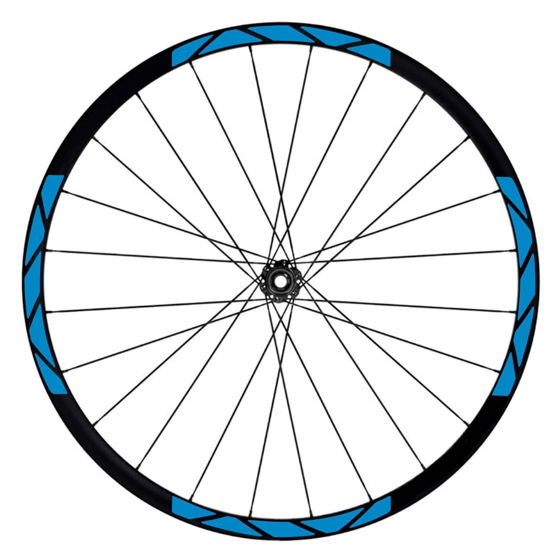 Pimastickerslab Komplettes Aufkleber-Set für Fahrradfelgen 26 Zoll - 27,5 Zoll - 28 - 29 Zoll Fahrrad MTB Bike Sticker Felgen von hoher Qualität wählen Farbe MTB001 (27,5 Zoll, 056 Leichtblau) von Generico