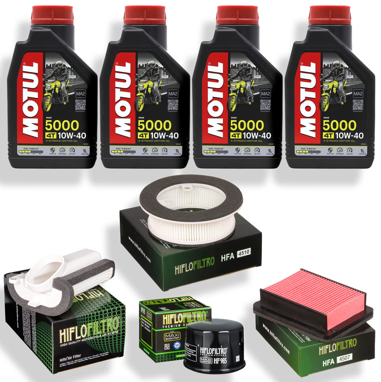 Set Service Komplett Hiflo Ölfilter HF147 Luftfilter Hiflo HFA4507 + 4LT Öl Motul Kompatibel Mit Yamaha XP 500 T Max Tech Max ABS 2011 Set Service Komplett Hiflo Ölfilter HF147 Luftfilter Hiflo HFA4507 + 4LT Öl Motul Kompatibel Mit Yamaha XP 500 T Max Tech Max ABS 2011 von Generico