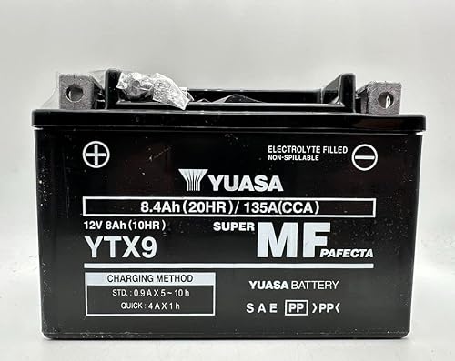 Yuasa SLA YTX9 Motorradbatterie einsatzbereit - Maße: 15 x 8,7 x 10,5 cm für SYM VS Euro3 125 2007- von Generico